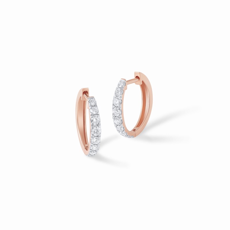  Graduated Diamond Hoops 
