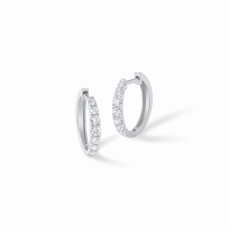 Graduated Diamond Hoops 