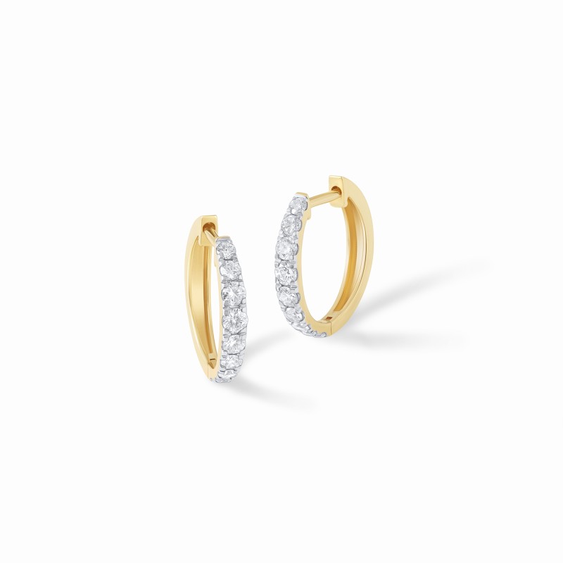  Graduated Diamond Hoops 
