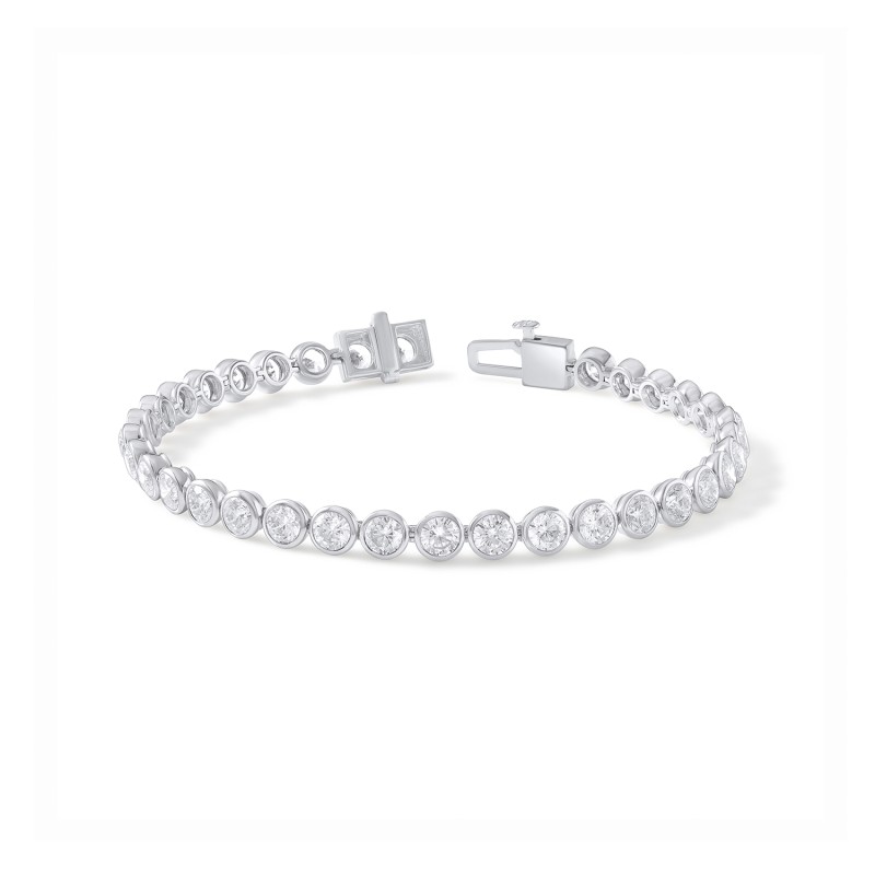 Large Round Bezel Tennis Bracelet