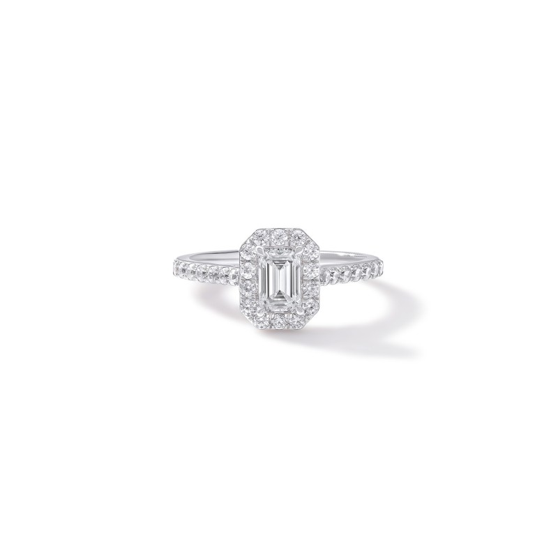 Emerald Halo Engagement Ring