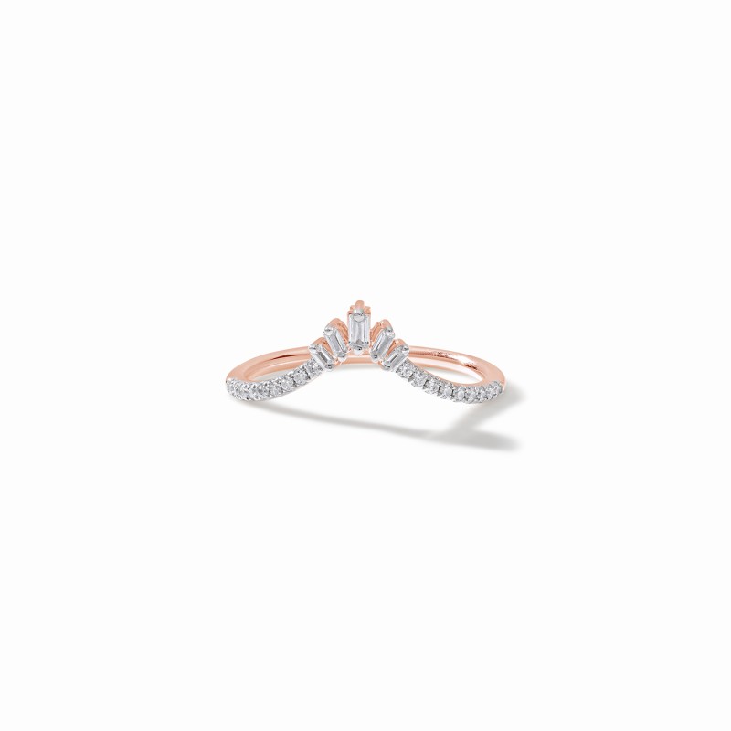 Chevron Baguette Stacker Ring