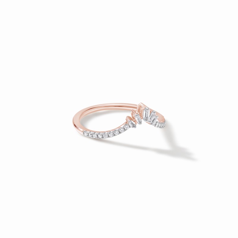 Chevron Baguette Stacker Ring