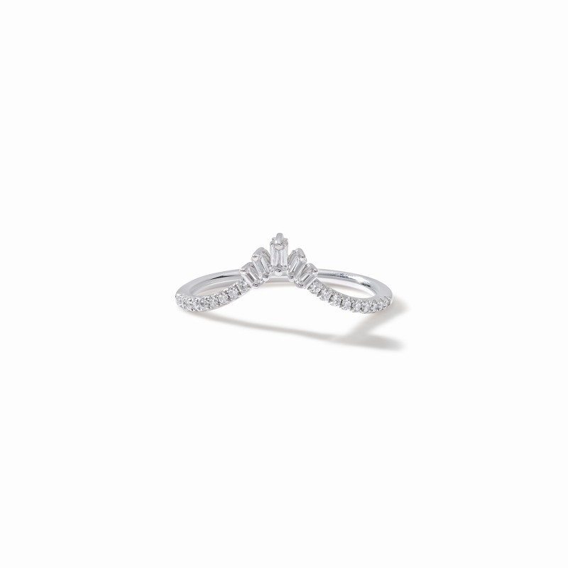 Chevron Baguette Stacker Ring