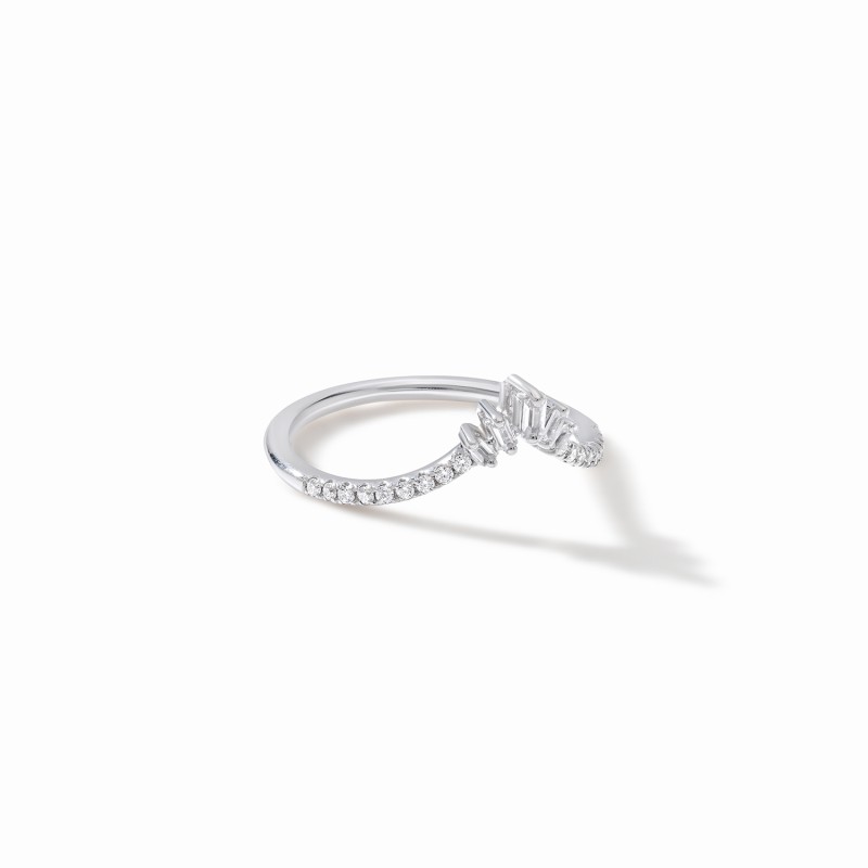 Chevron Baguette Stacker Ring