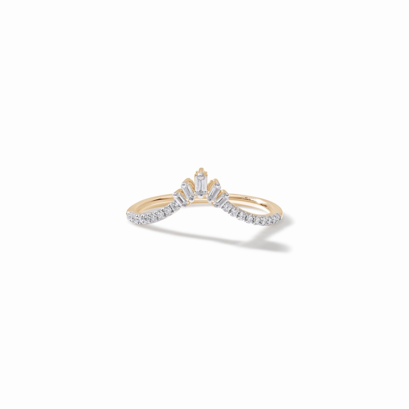 Chevron Baguette Stacker Ring