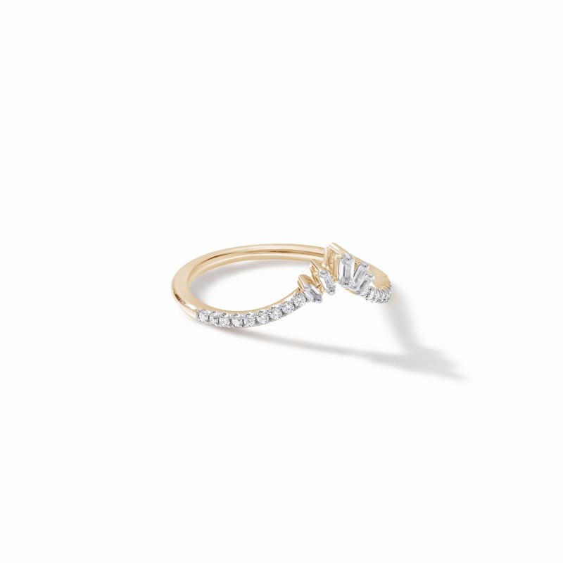 Chevron Baguette Stacker Ring