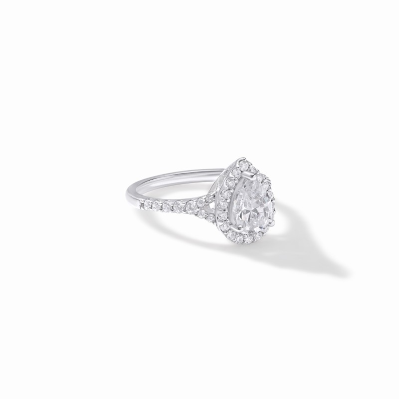 Pear Halo Engagement Ring