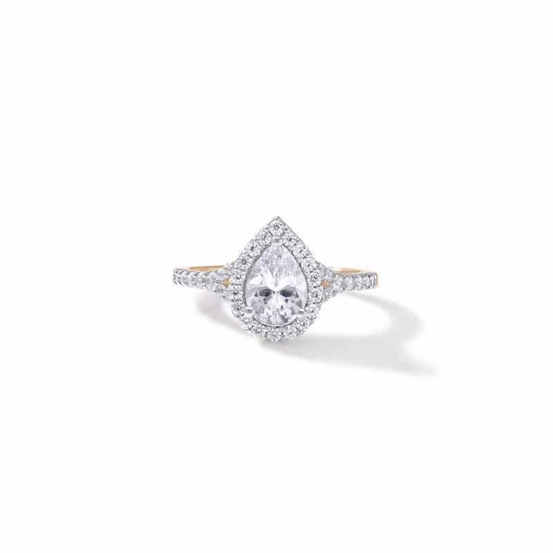 Pear Halo Engagement Ring