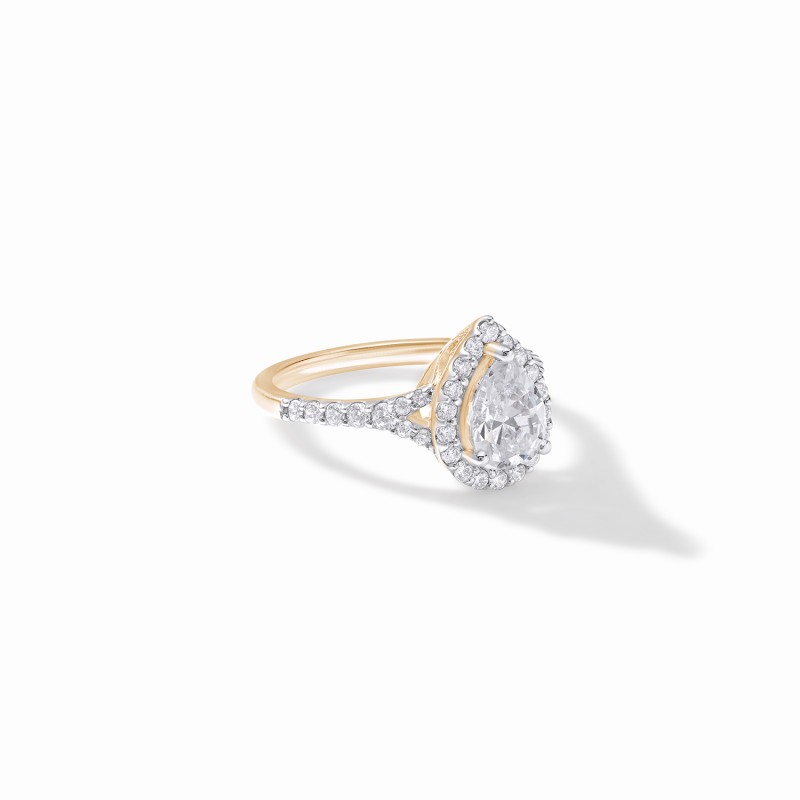 Pear Halo Engagement Ring
