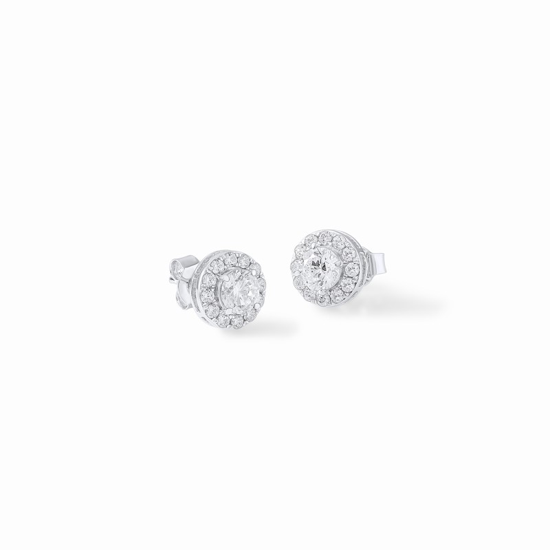  Round Halo Brilliance Studs 