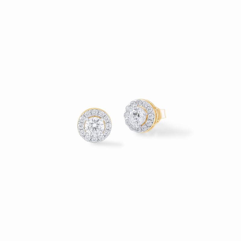  Round Halo Brilliance Studs 