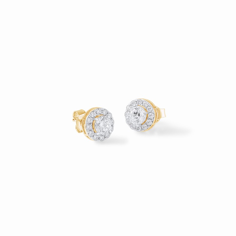  Round Halo Brilliance Studs 