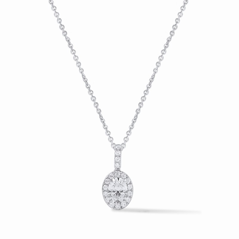 Oval Halo Necklace