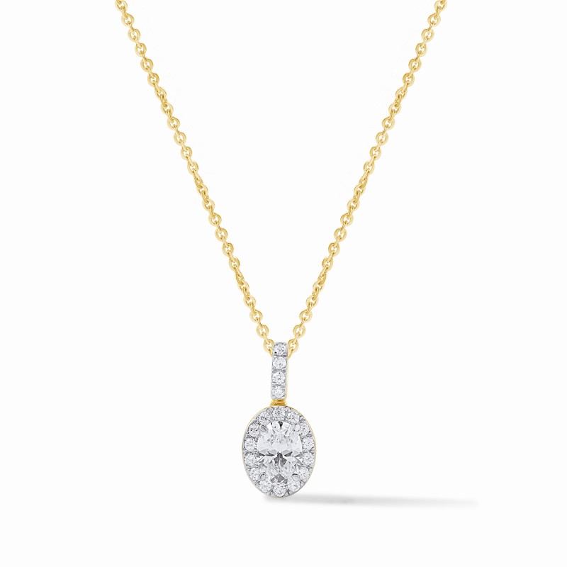 Oval Halo Necklace