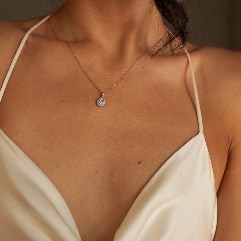 Oval Halo Necklace