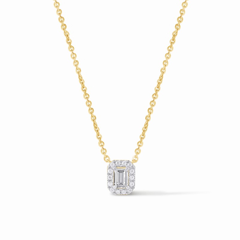 Mini Emerald Halo Necklace