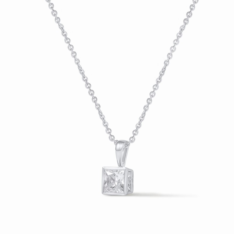 Solitaire Bezel Princess Necklace