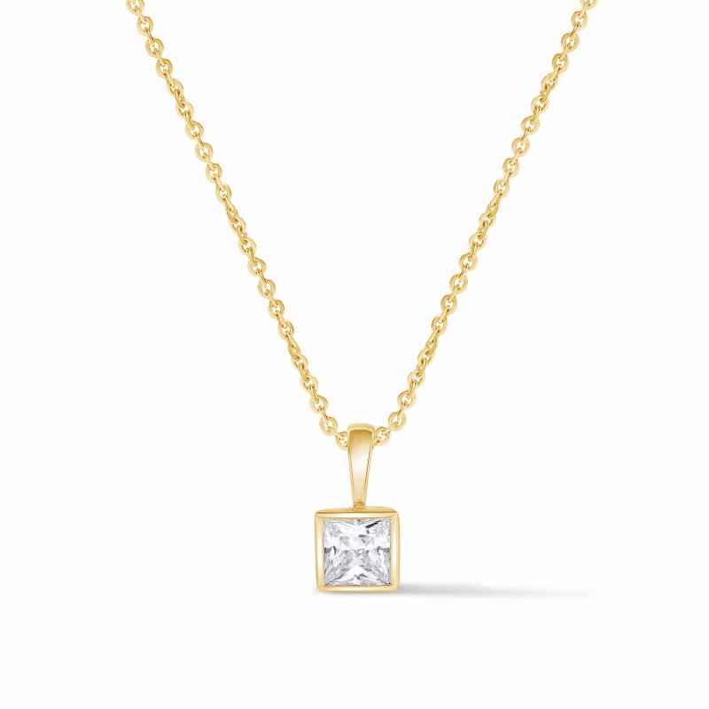 Solitaire Bezel Princess Necklace