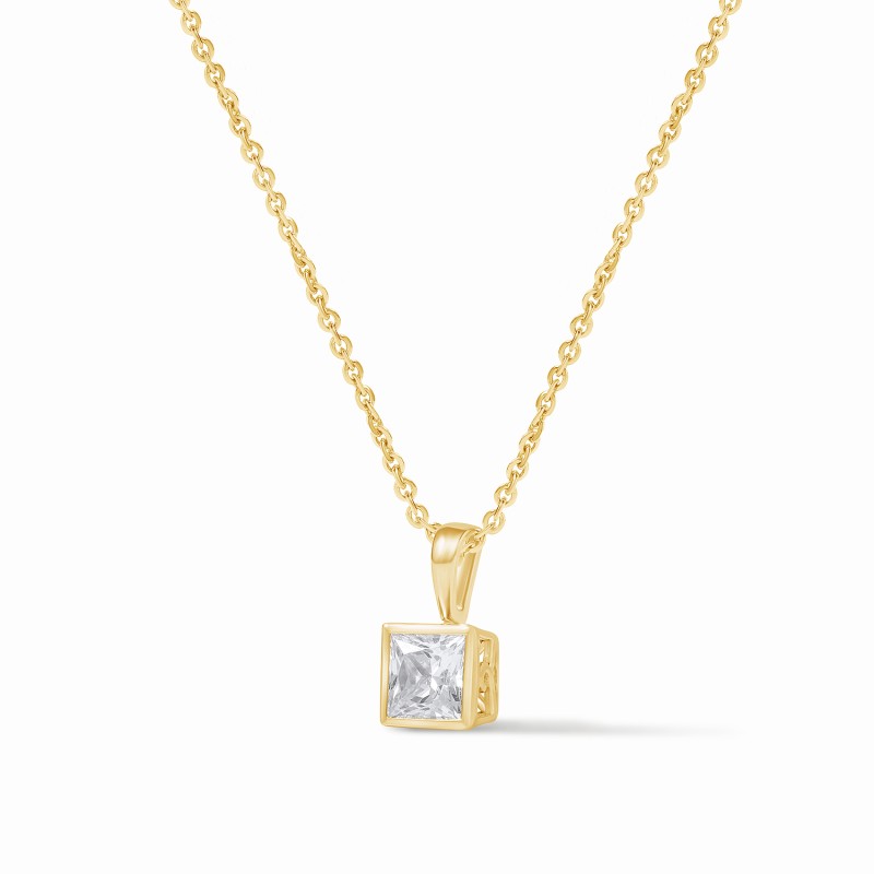 Solitaire Bezel Princess Necklace