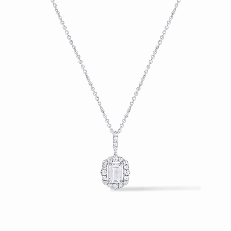 Vintage Emerald Halo Necklace